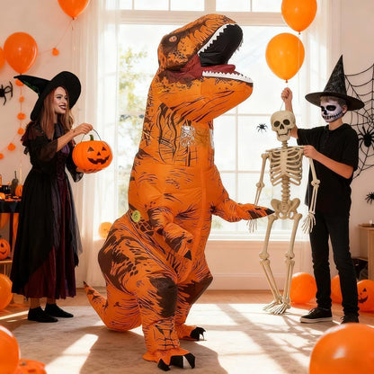 Rafalacy Inflatable Dinosaur Costume for Adult Blow up T-rex Costume Funny Dino Halloween Party Fancy Dress Outfit