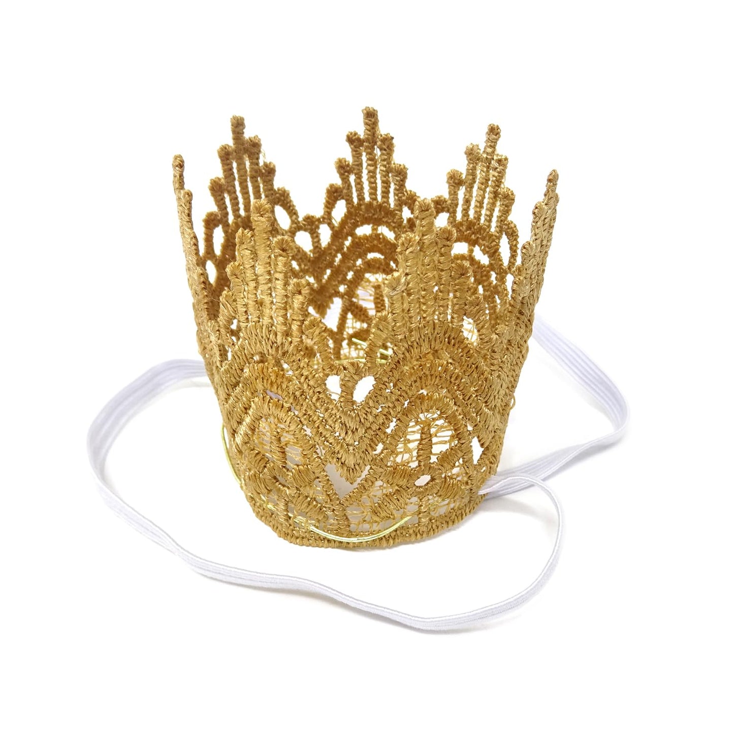 Honbay Tiny Vintage Golden Lace Crown Headband, Baby Princess Tiara, First Birthday Hat, Newborn Crown Photo Prop