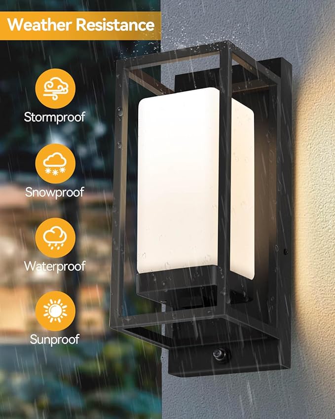 Smart Outdoor Wall Light, RGB Color Changing Sconce with App & Voice Control, Dusk to Dawn Outdoor Lighting, Adjustable 2700K–6500K, Waterproof Exterior Light Fixture for House Porch Garage, 2 Pack