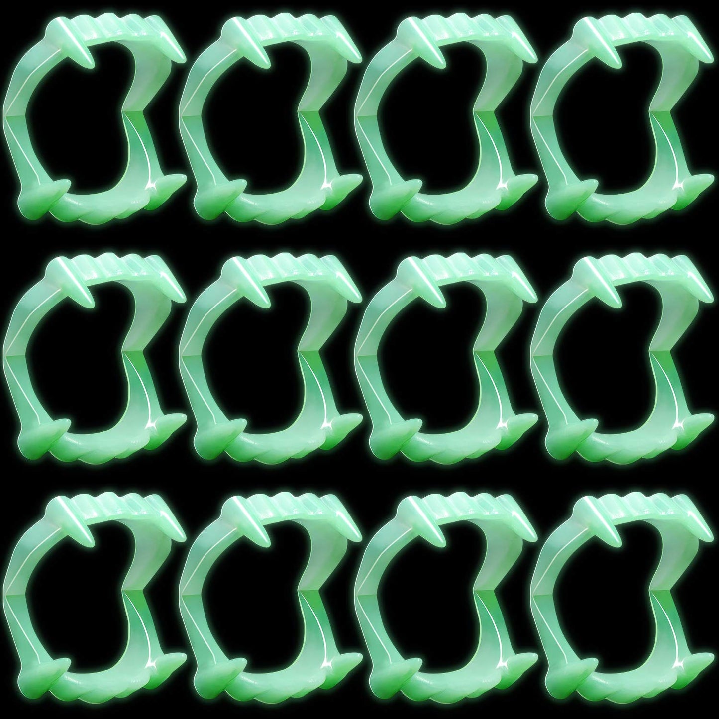50 Pieces Halloween Vampire Teeth Glow in The Dark Plastic Glowing Vampire Fangs Teeth for Kids Dress Up Pretend Play Halloween Cosplay Masquerade Party Costume Decorations