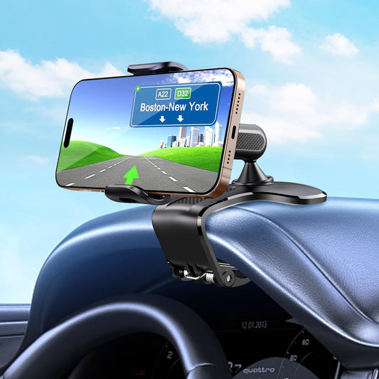 Car Phone Mount,360 Degree Rotation Dashboard Car Phone Holder, Multifunctional car Dash Board Mobile Phone Holder,Universal Dash Clip Cellphone Mount Cell Phone Holder Clip for 4-7 inch Smartphones