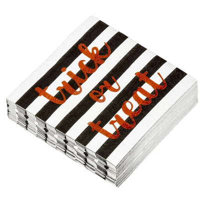 Trick or Treat Party Supplies, Halloween Paper Napkins (5 x 5 In, 50 Pack)