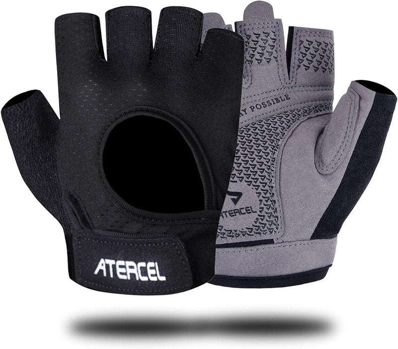 ATERCEL Weight Lifting Gloves Full Palm Protection, Workout Gloves for Gym, Cycling, Exercise, Breathable, Super Lightweight for Men and Women(Gray, L)