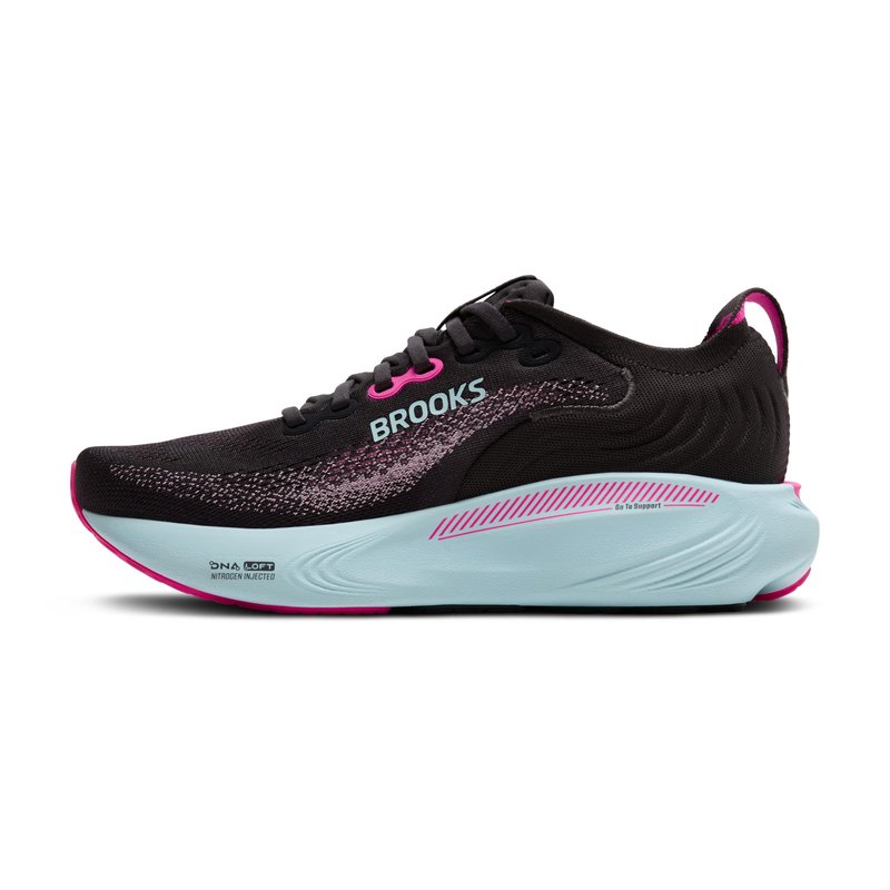 Brooks Women’s Adrenaline GTS 25 Supportive Running & Walking Shoe - Black/Cyber Pink/Iced Aqua - 12 Medium