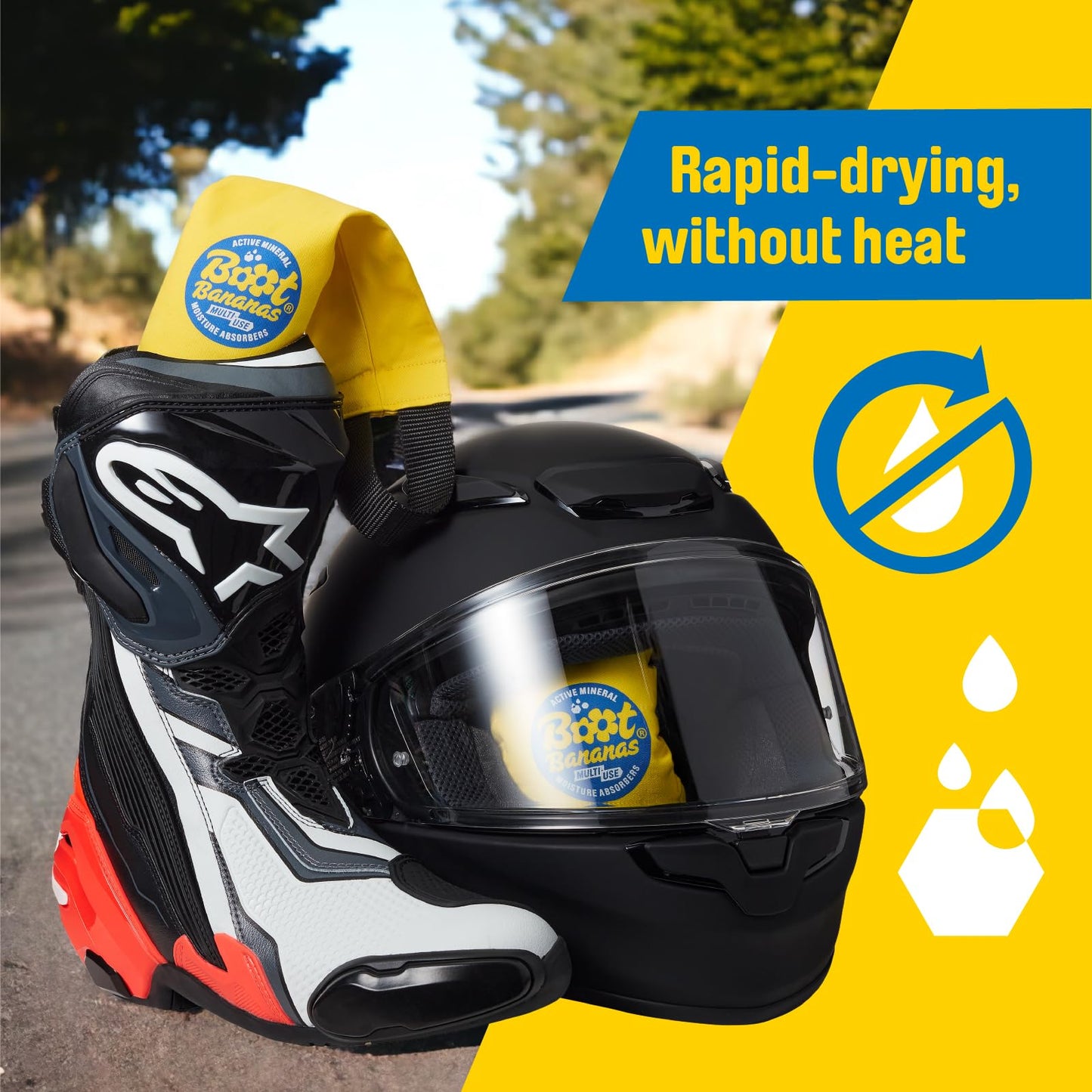 Boot Bananas Active Mineral Moisture Absorbers – Heat-Free Drying Inserts for Wet Hiking Boots, Ski Boots, Trainers & Outdoor Gear – Combat Damp, Odour & Footwear Funk – Lasts up to 12 Months
