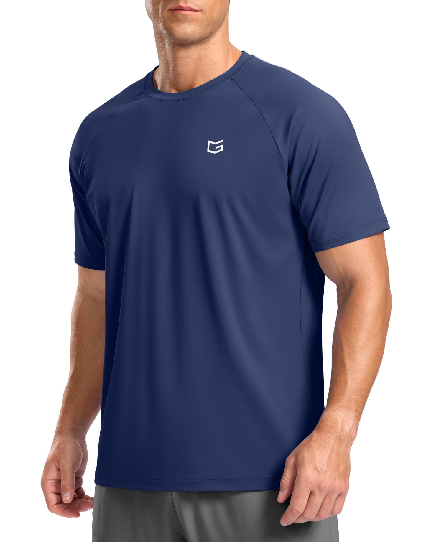 G Gradual Men's Athletic Workout T-Shirts Moisture Wicking Cooling Running Shirts Short Sleeve Performance Tee for Gym Tennis(Dark Blue,3XL)