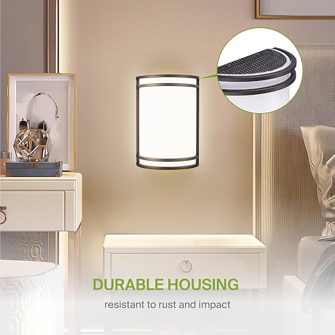 ASD LED Indoor Wall Mount Light Fixture - 10 Inch Modern Interior Oil Rubbed Bronze Wall Sconce Lighting - 3000K 4000K 5000K Adjustable - Half Cylinder Hallway Light Fixture - ETL & Energy Star 4 Pack