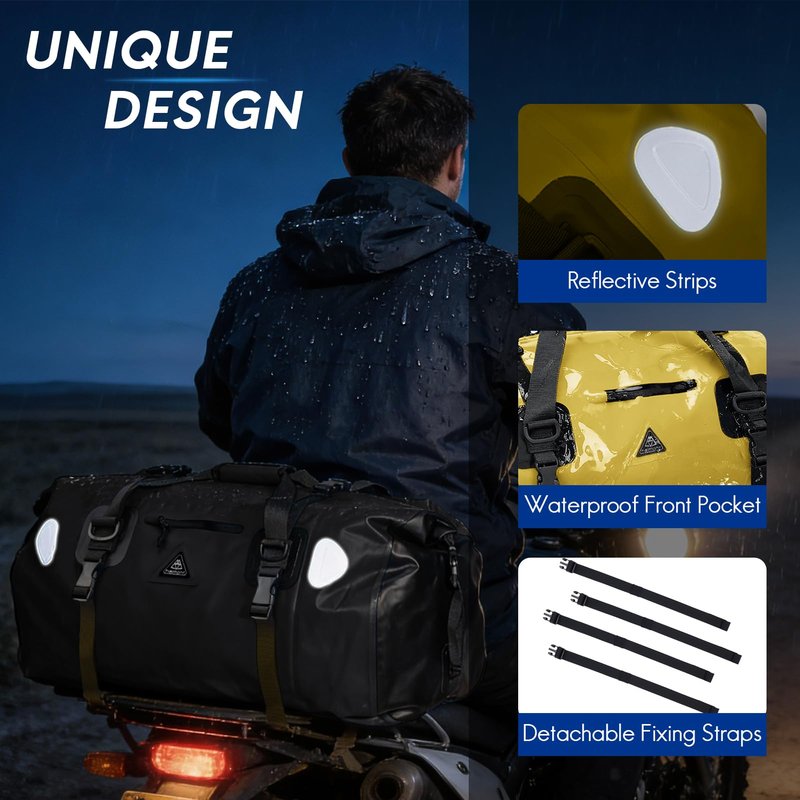 Haimont Waterproof Duffel Bag Roll-top Dry Duffel Bag with Quick-fixed Straps for Motorcycling, Rafting, Boating, SUP, Kayaking, Travel,70L