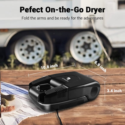 Dr. Prepare Boot Dryer Shoe Dryer, Glove Dryer & Boot Warmer with Heat Blower, Portable Adjustable Rack and Timer, Folding Design & Quick Drying for Shoes, Gloves, Hats, Socks, Ski Boots