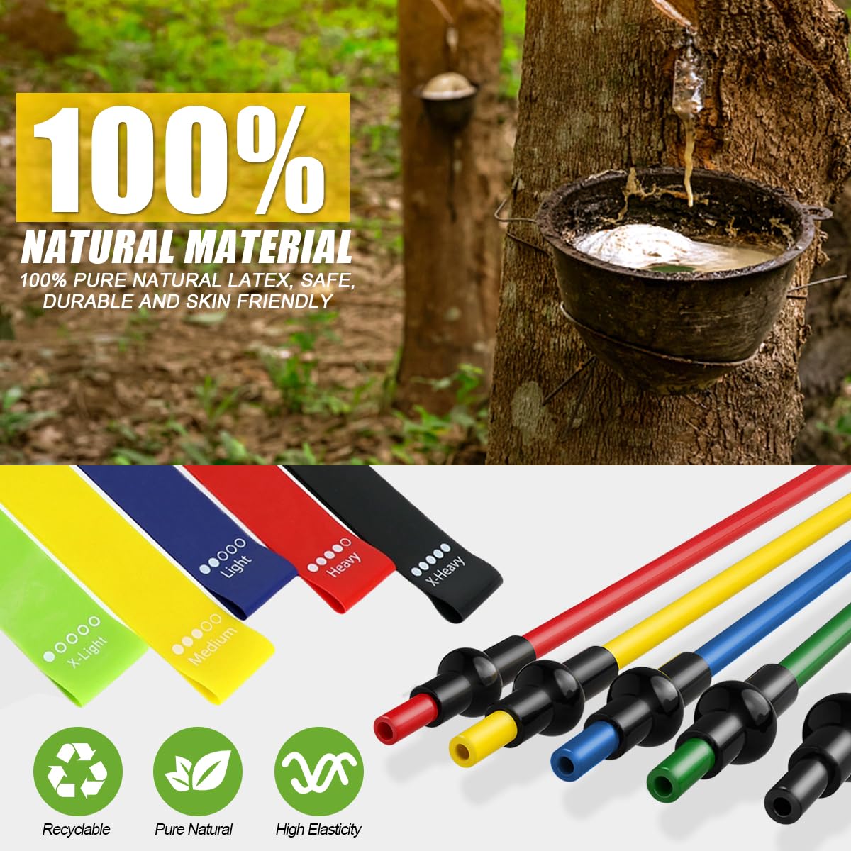 23 Pack Resistance Bands Set Workout Bands, 5 Stackable Exercise Bands 5 Loop Resistance Bands 2 Core Sliders, Door Anchor Handles Ankle Straps Carry Bag Instant Cooling Towel Wrist Wraps