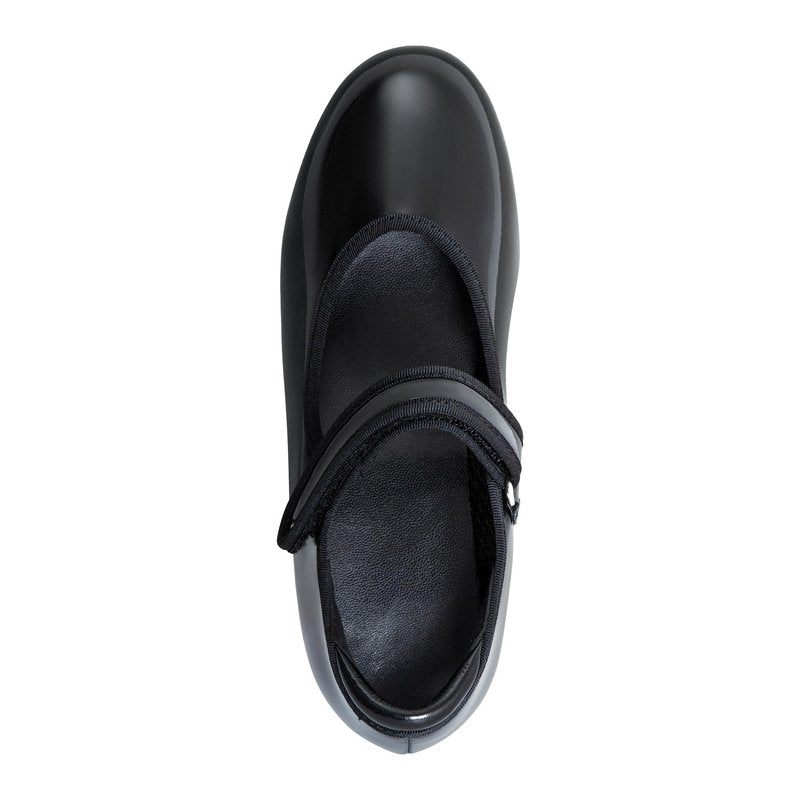 Linodes Economy Unisex-Child Easy Strap Tap Shoe for Girls and Boys Tap Flat-Black Patent-12M-Little Kid