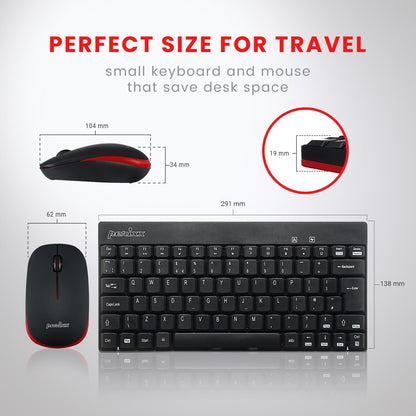 perixx PERIDUO-712 Wireless Mini Keyboard and Mouse Combo - AES 128 Bit - Black - UK Layout