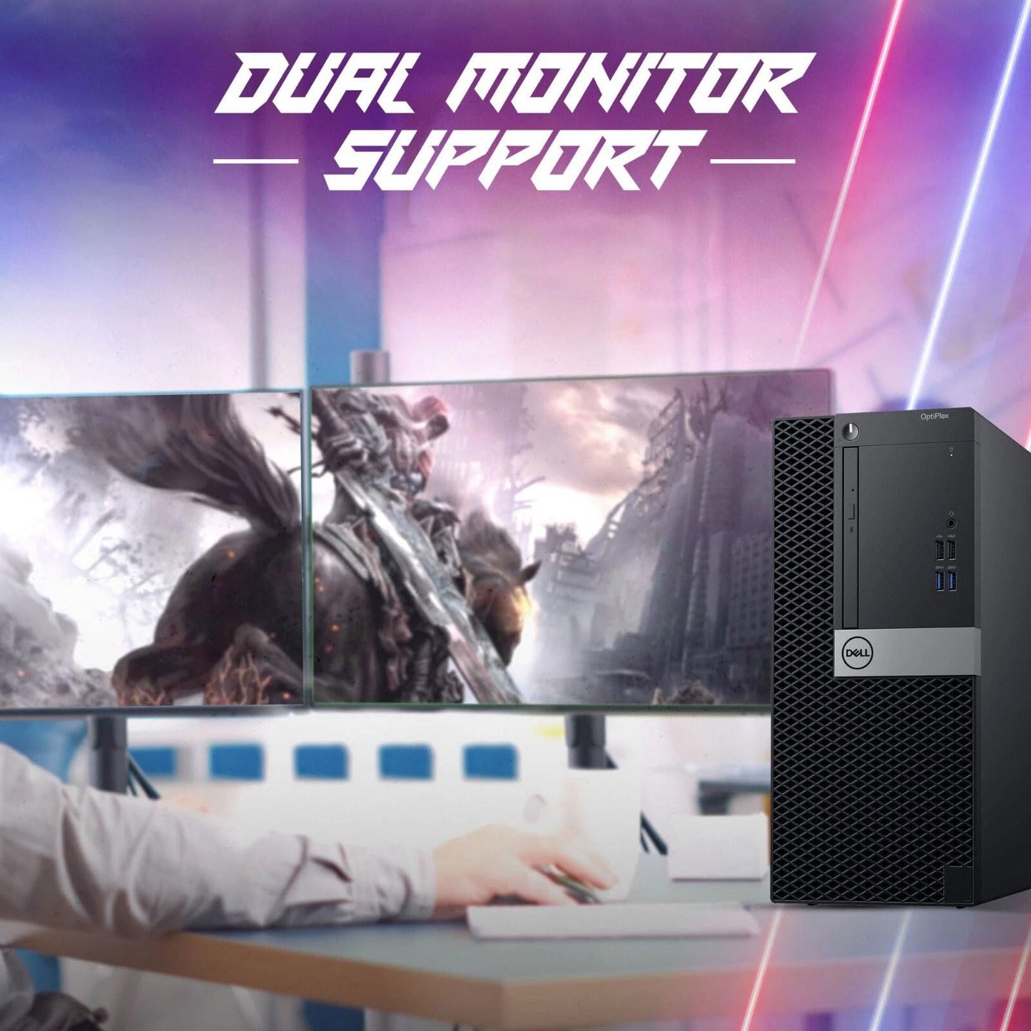 Dell Gaming Tower Desktop PC – Intel Core i5-7500 7th Gen 3.4GHz – 16GB DDR4 RAM – 256GB SSD – GeForce GT 1030 – RGB Keyboard & Mouse – WiFi – Windows 11 Pro – Gaming Computer (Renewed)