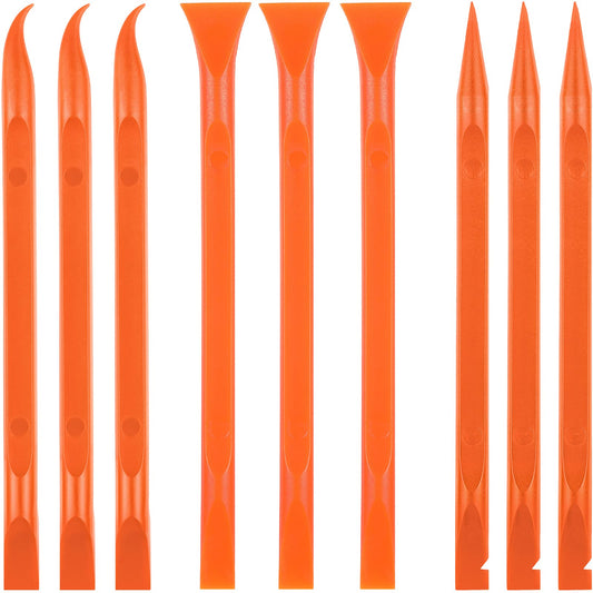 9 Pieces Plastic Scraper Tool Scratch Free Crevice Cleaning Sticker Remover Tool Multipurpose Non Scratch Scrapers for Tight Spaces, Kitchen, Crevices, Auto Detailing, Paint