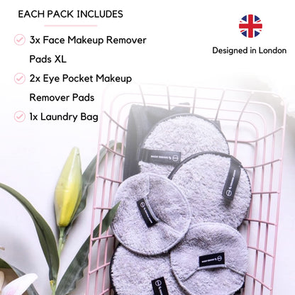 Ogato® Reusable Makeup Remover Pads and Eye Makeup Remover Pads Set - Just Use Water- XL Reusable Face Pads - Eco Friendly - FREE Laundry Bag - Makeup Remover Cloth For All Skin Types