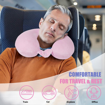 SAIREIDER Neck Pillows for Travel-Head Neck Support Travel Pillow for Traveling, Car, Home, Office Adjustable(Navy Blue)
