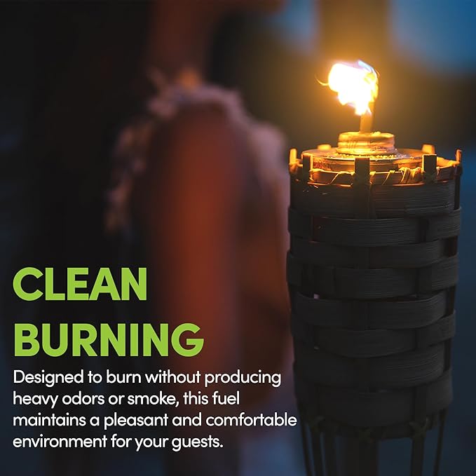 Smart Fuel Citronella Torch Fuel - Clean Burning, Biodegradable Formula with Extended Burn Time, Ideal for Oil Lamp, Tiki Torches for Outside Gatherings – 1 Gallon, Pack of 1