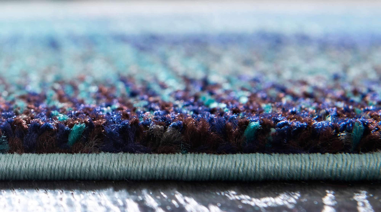 Unique Loom Estrella Collection Distressed, Gradient, Dark Colors, Abstract, Modern Area Rug (5' 0 x 8' 0 Rectangular, Blue/Beige)
