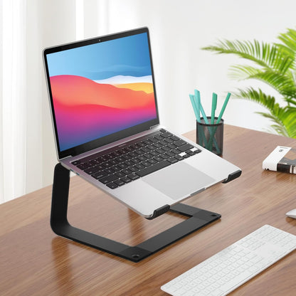 GleYo Laptop Stand for Desk Detachable Aluminum Computer Riser Portable Metal Notebook Holder Compatible with MacBook Air, Pro, Dell, HP, Lenovo and All 10-16" Laptops, Black