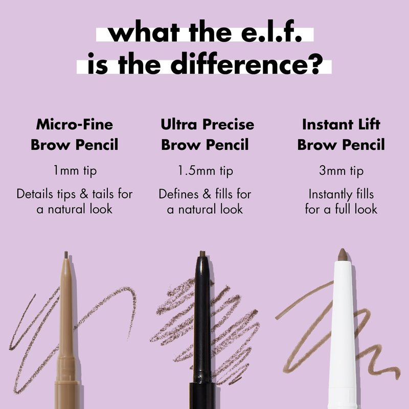 e.l.f. Micro-Fine Brow Pencil, Waterproof Brow Color & Spoolie For Shaping Brows & Creating A Feathered Natural-Looking Finish, Vegan & Cruelty-Free, Taupe