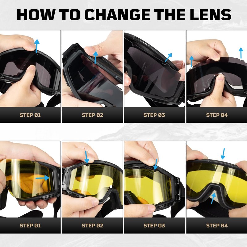 1TG Tactical Airsoft Goggles Anti Fog, Tactical Safety Glasses Eyewear with 3 Impact Lenses for Shooting Paintball Ski Riding