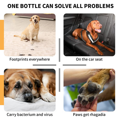 GJYC PET Paw Cleaner for Dogs and Cats,Magic Foam - Clean Paws Rinse Free Foaming Cleanser-Dry Shampoo, Foot Cleaner Brush - with Rose Extract, Odor Control Wash - Good for Puppy