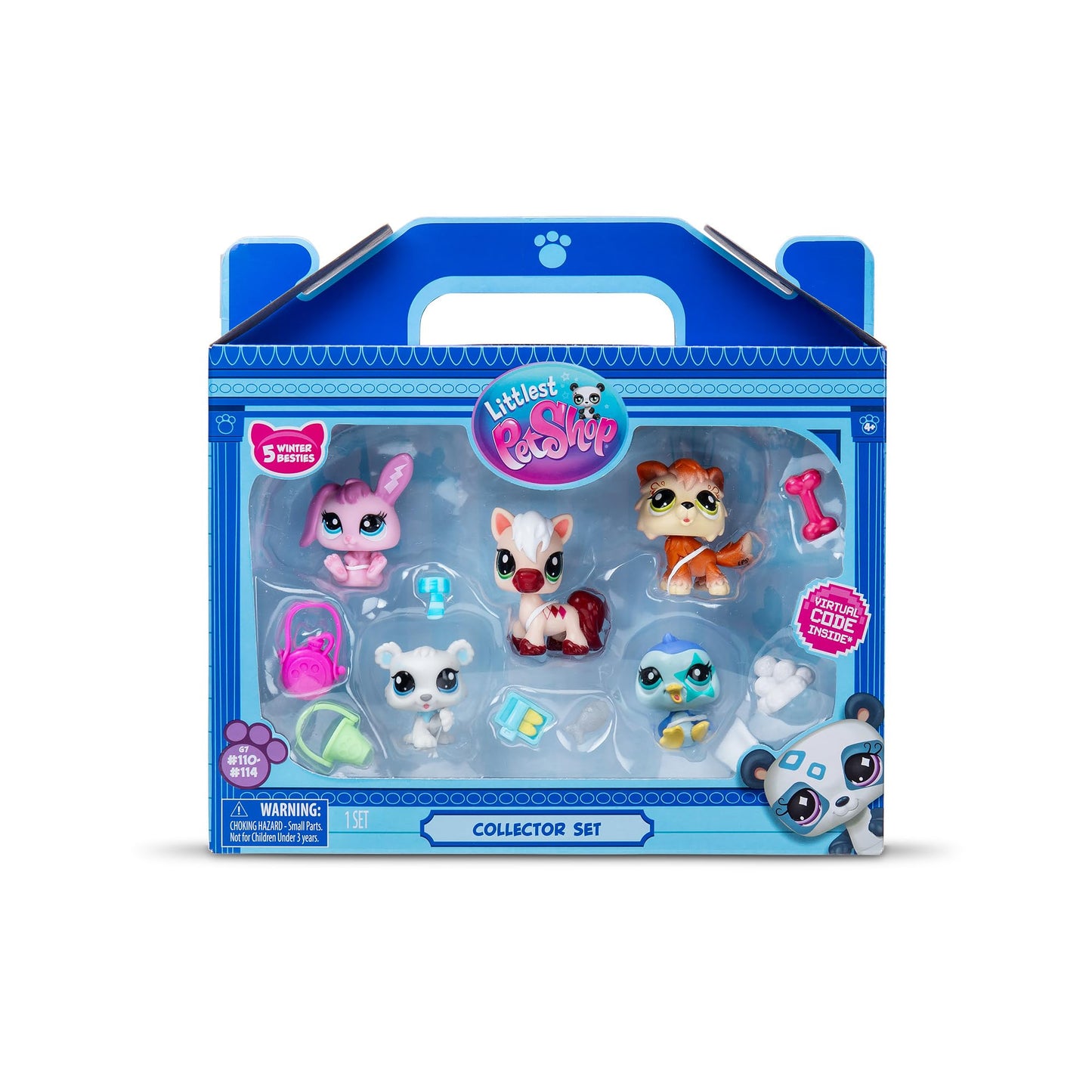 Littlest Pet Shop Series 2 Collectors 5 Pack Winter Besties | The Pack Contains 5 LPS Mini Pet Toys 7 Accessories 1 Collector Card And 1 Virtual Code | Collectable Toys For Girls And Boys