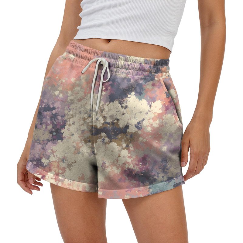 domirica Camouflage Sweat Shorts for Women Lightweight Breathable Comfortable Athletic Shorts with Pockets Women Elastic Waist Soft Casual Sweat Drawstring Design Loose Fit Beachwear Fashion Trendy,S