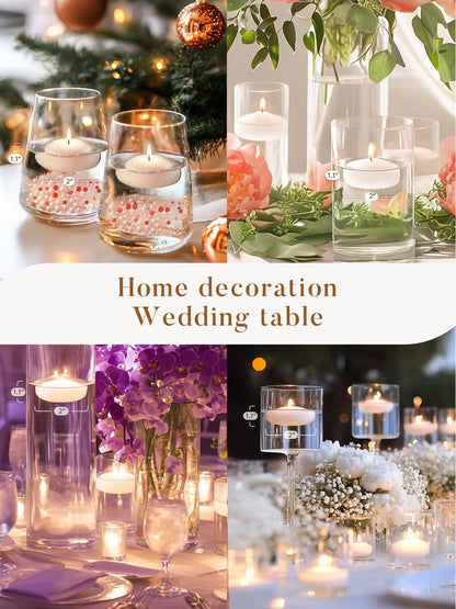 Ashlux White Floating Candles 2 inch, 24 Pack Floating Candles 5-6 Hours Long Burning, Unscented Floating Candle for Centerpieces, Wedding, Christmas Lights, Romantic Night for Her/Him Set