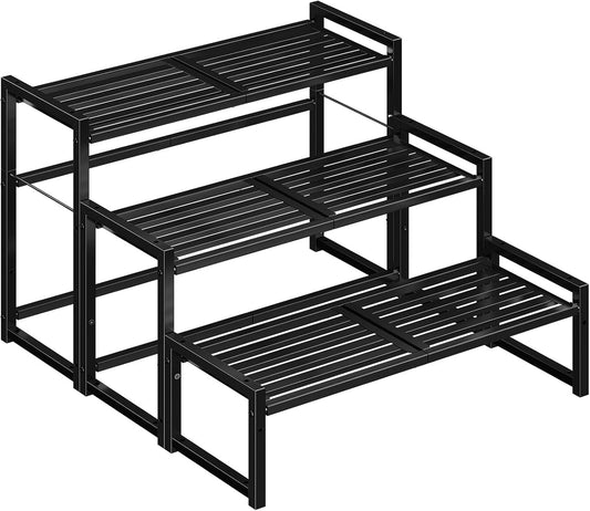 WJCGX Tier Metal Plant Stand Outdoor Indoor Waterproof, Stackable Heavy Duty Tall Plant Shelf Flower Pot Holder for Garden