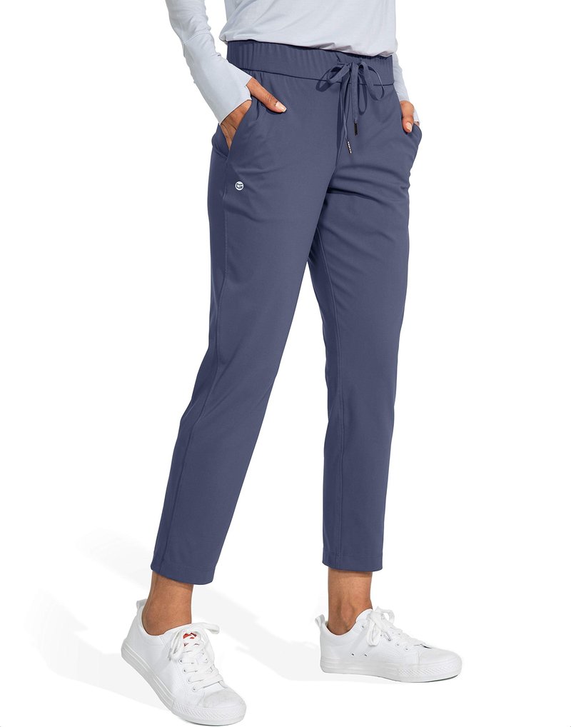 G Gradual Women's Pants with Deep Pockets 7/8 Stretch Sweatpants for Women Athletic, Golf, Lounge, Work (Dusty Blue, XX-Large)