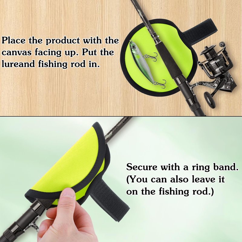 Azefnuhk 6 Pack Fishing Lure Covers, 6.1 Inch Lure Wrap Bait Gloves, Bait Gloves Hook Storage Protectors, Canvas Nylon Pole Sleeve Guard for Safe Fishing Rod, Guard to Keep Fishermen Fishing Safe