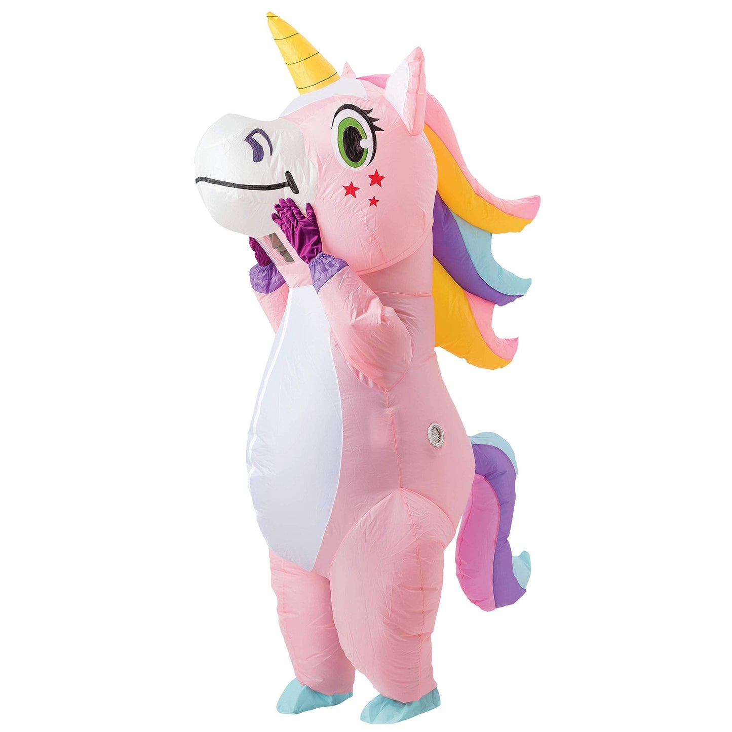 Spooktacular Creations Halloween Inflatable Costume, Full Body Unicorn Blow Up Costume for Adults Dress Up Holiday Themed Cosplay Parties(Pink)