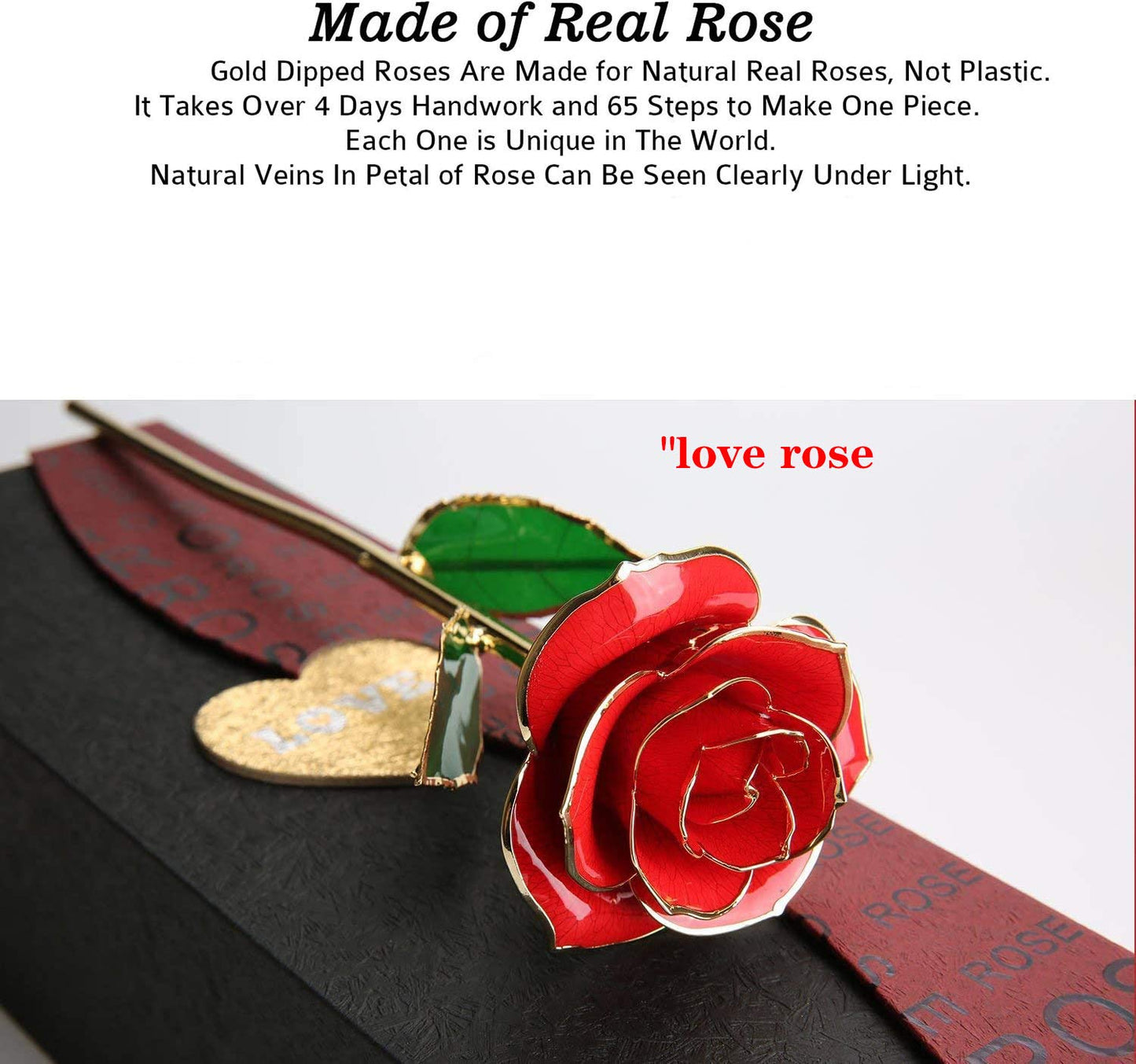 MNIEYU Gold Rose 24K Plated Gold Dipped Rose, Forever Preserved Red Rose Flowers with Stand,Romantic Gift for Valentine's Day and Mothers Day, Anniversary, Birthday,Gifts for Her,Wife,Girlfriend