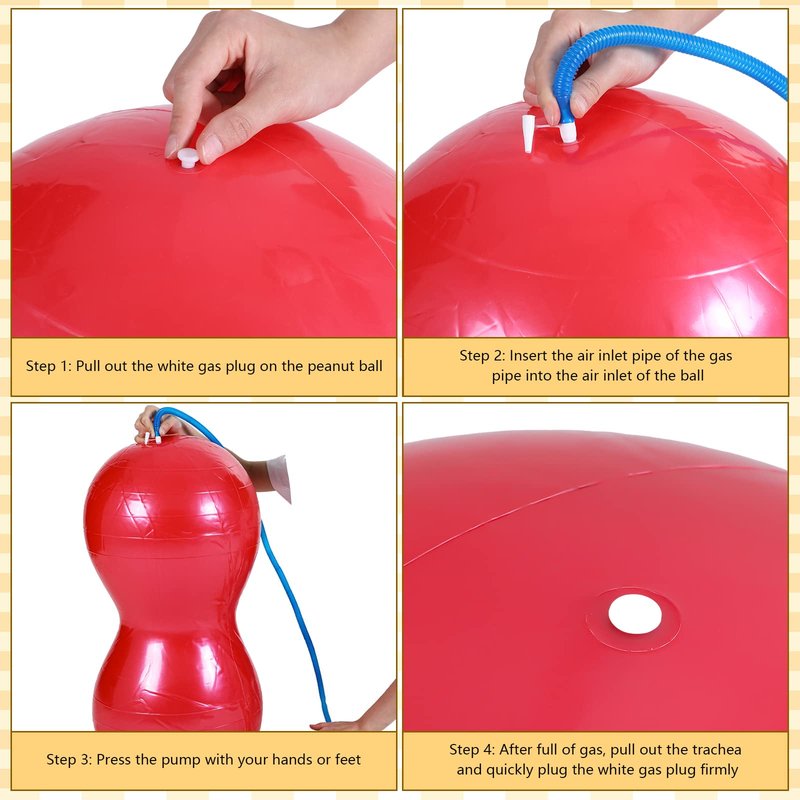 Outus 2 Pcs Peanut Ball 35 x 17.7 Inch Balance Stability Sitting Ball Yoga Ball Chair Exercise Ball Pump Sensory Seat Sensory Room Equipment for Autistic Kids Physical Therapy Core Strength Training