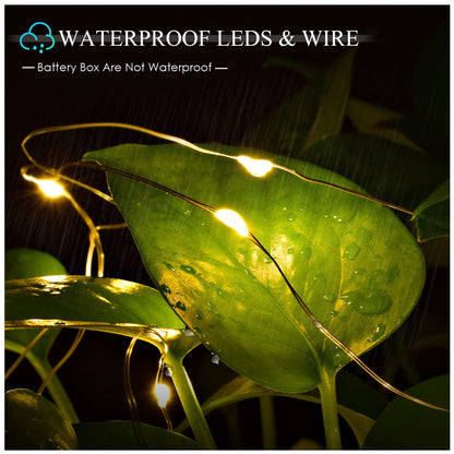 BROTOU LED String Lights, 2M 20 LED Battery Operated Fairy Lights, Waterproof Silver Plated Copper Wire Lights for in/Outdoor Decor, Christmas, Halloween, Valentine, Birthday (Warm White, 15 Pack)