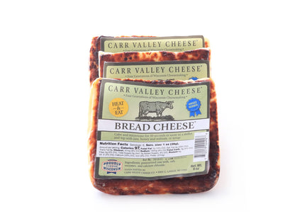 Carr Valley Bread Cheese® 3-Pack | Original Flavor | (3) 6 oz Pieces | Authentic Wisconsin Heat & Eat Grilling Cheese