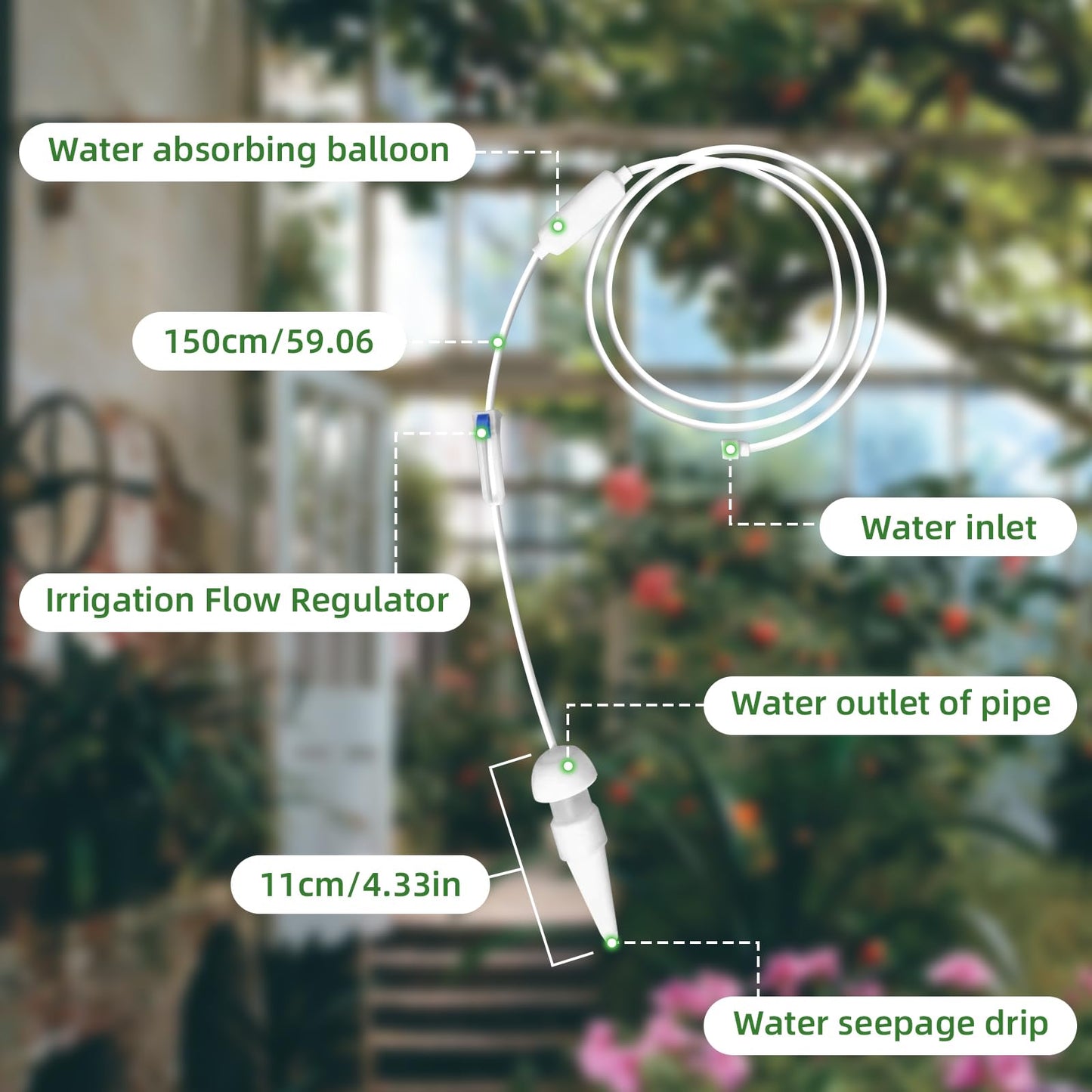 Plant Watering Seepage Devices, Insert into Soil, Self Watering Stakes for Indoor & Outdoor Plant, Automatic Irrigation (6 PCs)