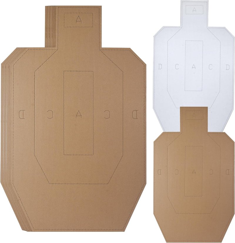 Silhouette Tactical Shooting Targets - Cardboard Range Practice Sheets for Self-Defense Training | 20 Pack