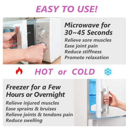 Heating pad Microwavable with Washable Cover 6 * 12" Microwave Moist Heat Pad for Neck Shoulder, Cramps, Back Pain Relief, Warm Compress Rice Bean Bag Hot Pack for Muscles, Joints, Lavender