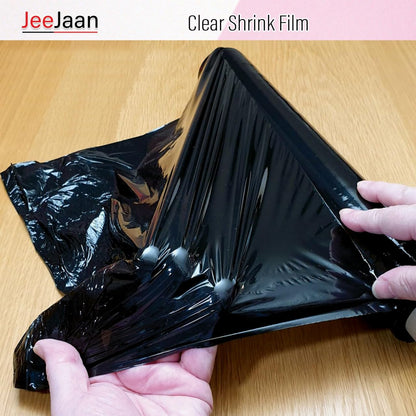 JeeJaan® 2 Rolls Black Pallet Wrap 400mm x 250m, Non-Extended, 20mu - Strong Stretch Shrink Cling Film - Ideal for Wrapping - Warehouse, Moving House & Furniture