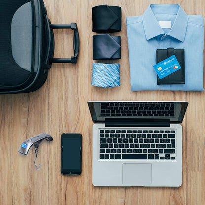 American Weigh Scales Digital Hanging Luggage Scale for Traveling or Weighing Suitcases, Backlit LCD Screen 110lbs x 0.2lbs, LS-110