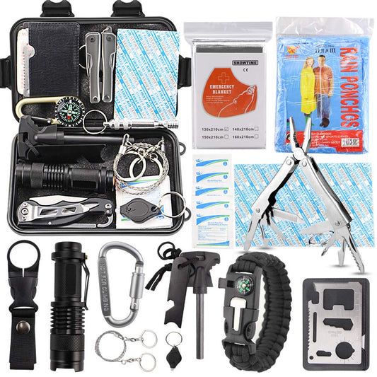 EMDMAK Survival Kit Outdoor Emergency Gear Kit for Camping Hiking Travelling or Adventures