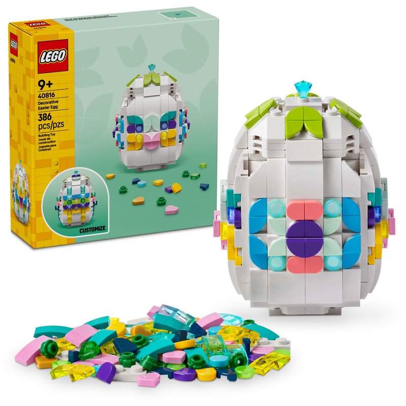 LEGO Decorative Easter Egg Building Toy for Girls & Boys - Springtime Craft Activity for Kids, Ages 8+ - Basket Stuffer or Gift Idea for Easter, Birthdays, & Special Occasions - 40816