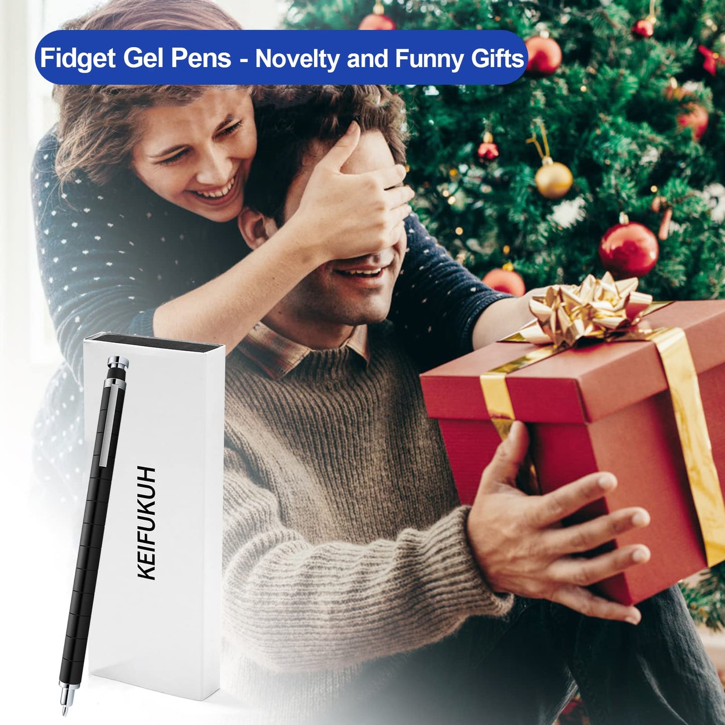 Fun Men Gifts Fidget Gel Pens - Unique Birthday Gift for Mens, Novelty Christmas Stocking Fillers Easter Anniversary Valentines Day Present Ideas Small Gadgets, Cool Secret Santa Gift for Him