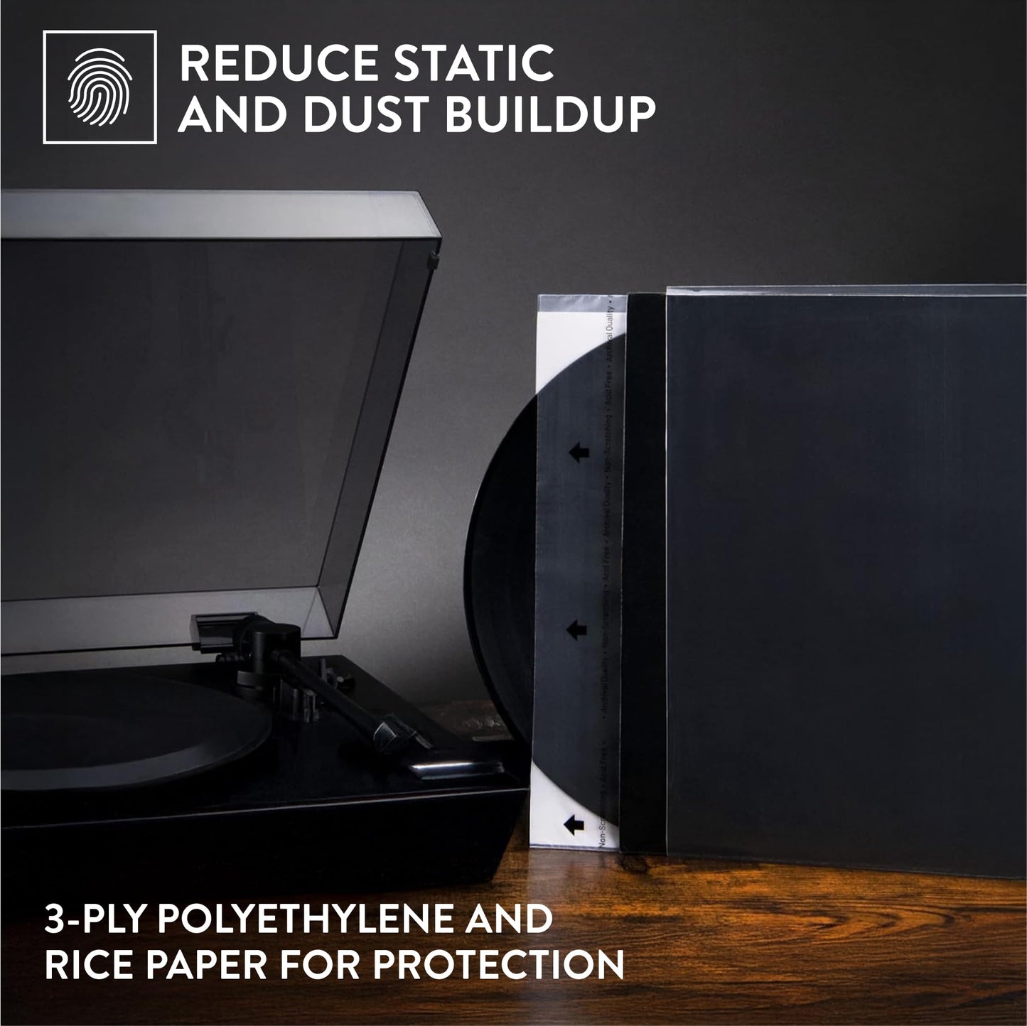 Big Fudge Premium 12-Inch Round Bottom Inner Vinyl Sleeves - Anti Static Rice Paper - 25pcs Pack