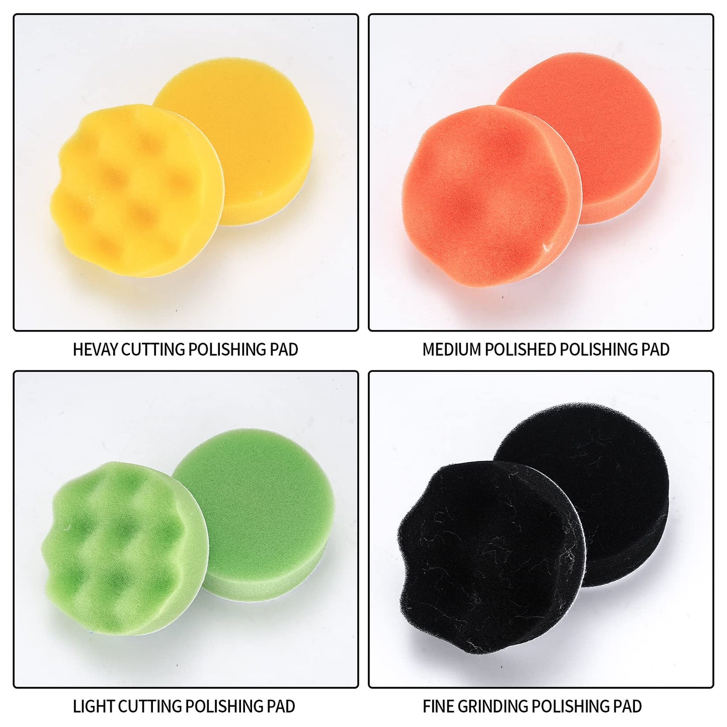 15 Pcs Car Polishing Pads for Drill, Car Polishers and Buffers Sponges Wool Buffing Pads, for Cordless Screwdrivers, Polishing Machines, Auto Polisher, Sanding, Waxing, Drill Attactment