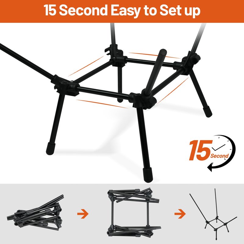 喜马拉雅 Himalaya Ultralight Beach Chair, 2 Heights Lightweight Camping Chair, Folding Mesh Backpacking Chairs, Portable Compact Camp Chairs for Hiking Picnic Lawn Festival Outdoor