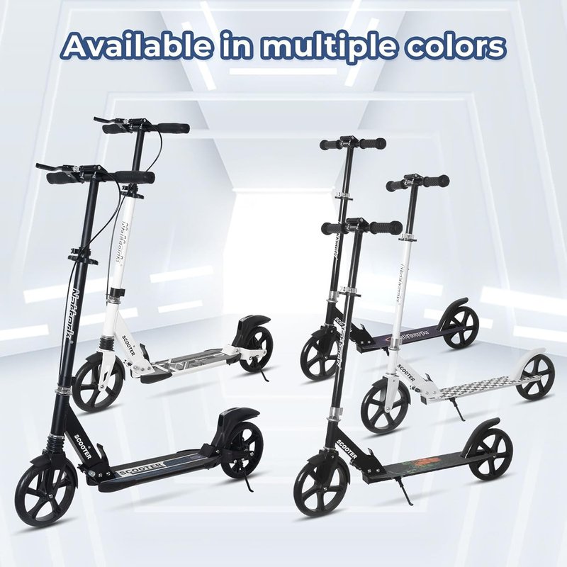 Nattork Scooter for Kids & Adults | Foldable, Lightweight Kick Scooter - Max Load 220LB, 8-Inch Wheels