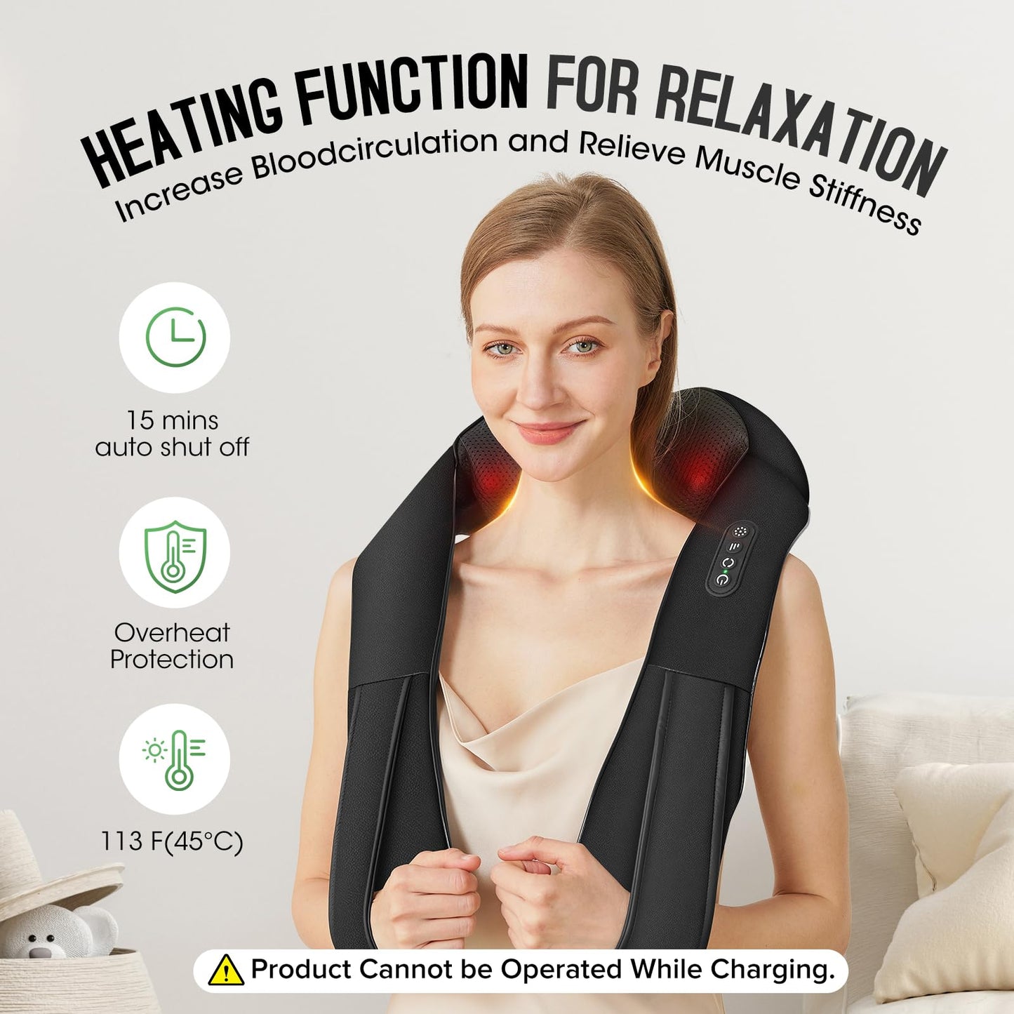 AERLANG Fathers Day Dad Gifts Neck Massger,Shiatsu Neck and Back Massager with Heating Neck and Shoulder Massager Deep Kneading Pillow for Massage Home Office Car Use Gifts for Women Men Dad Mom